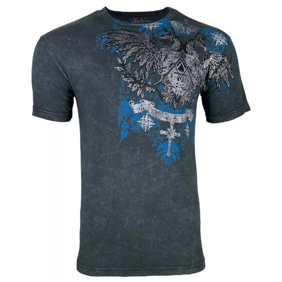 Archaic by Affliction Men's T-Shirt Calcium Biker Y2K S-5XL - Picture 2 of 8